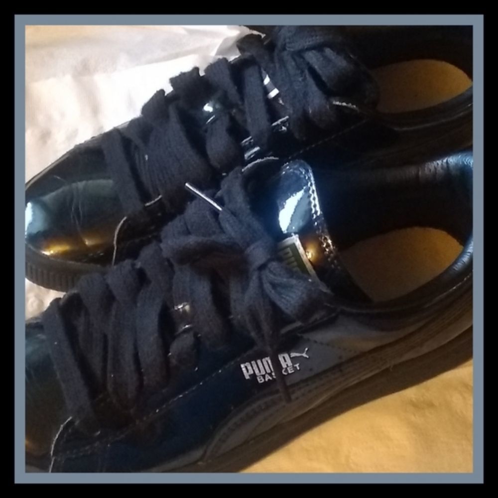 Puma Limited Edition Black Patent Leather Sneakers